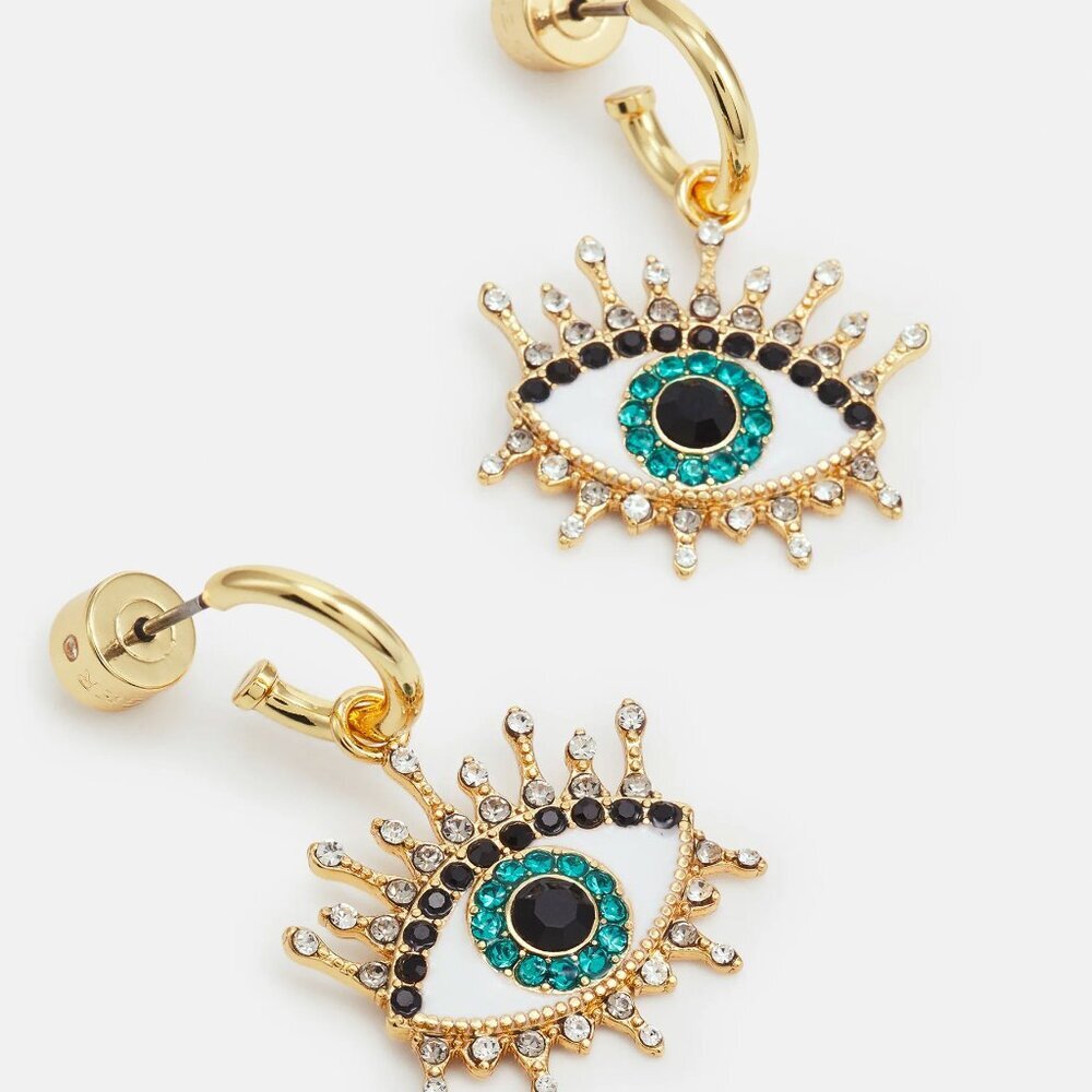 Kurt Geiger Evil Eye Huggie Drop Earrings